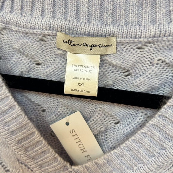NWT STITCH FIX Cotton Emporium Callen V Neck Light purple/periwinkle Sweater XXL - Picture 4 of 11